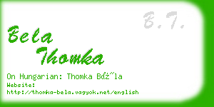 bela thomka business card